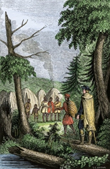 John Eliot bringing Christianity to Native Americans