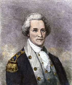 John Sevier Hand-colored woodcut of a portrait