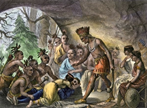 John Smith saved by Pocahontas