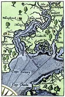 James River Collection: John Smiths map of Jamestown