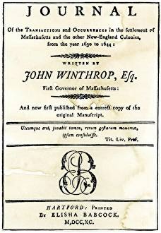 Page Prints: John Winthrops Journal, written 1630-1644