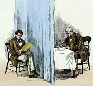 Mormon Gallery: Joseph Smith translating the Book of Mormon