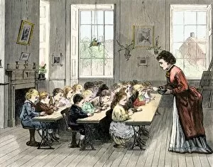Education Gallery: Kindergarten class in Boston, 1870s
