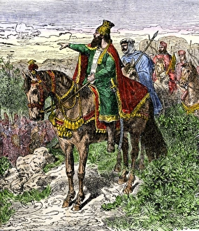 King Cyrus the Great traveling on horseback