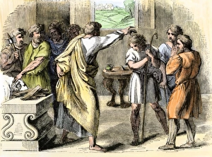 Jewish Gallery: King David annointed with oil