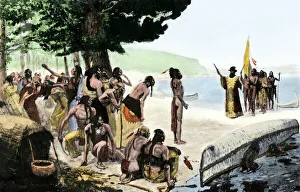 Landing of Jean Nicolet on the Wisconsin shore of Lake Michigan