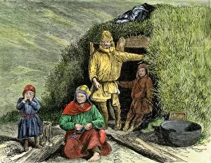 Sod House Collection: Lapland family, 1800s