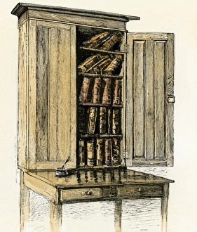 Quill Pen Gallery: Lincolns desk and bookcase