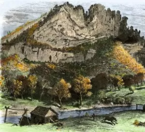 Creek Gallery: Log cabin in West Virginia, 1800s