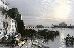 Loire River in Tours, France, early 1800s