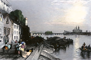 Peddler Gallery: Loire River in Tours, France, early 1800s