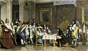 French history Gallery: Louis XIV and Moliere having breakfast