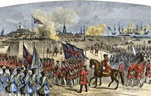 Attack Gallery: Louisbourg surrendered by the French in Canada, 1758