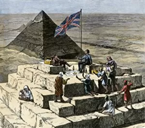 Gizeh Gallery: Luncheon atop the Pyramid of Gizeh, 1800s