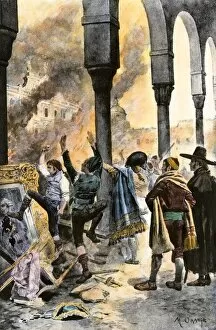Napoleonic Wars Gallery: Madrid riots after Spains defeat at Trafalgar, 1805