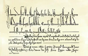 Hand Writing Gallery: Part of the Magna Carta preamble