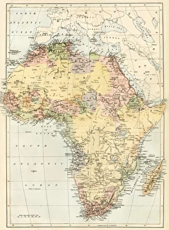 Map of Africa in the 1870s