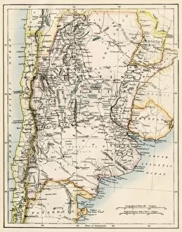 Argentina Collection: Map of Argentina in the 1800s