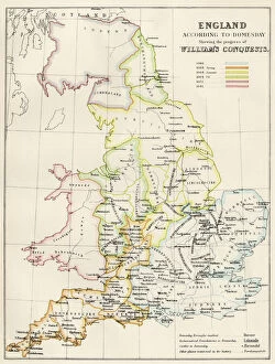 British Collection: Map of England in 1066