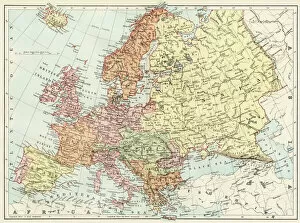 Images Dated 9th December 2011: Map of Europe, 1870s