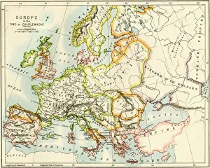 Map of Europe in the time of Charlemagne