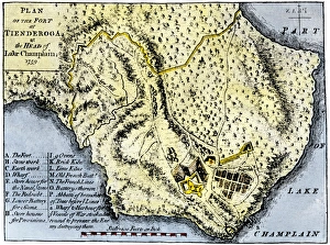 Vermont Prints: Map of Fort Ticonderoga in 1759