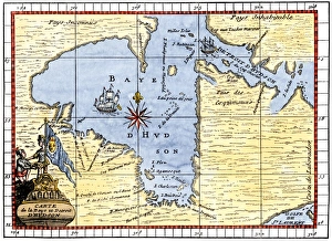 Canadian History Prints: Map of Hudsons Bay, Canada