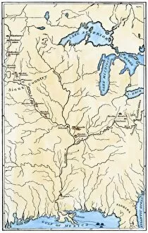 Mississippi River Gallery: Map of Mandan migration