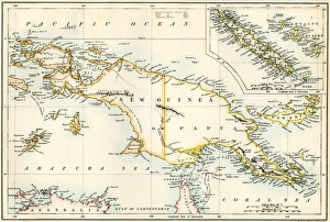 Map of New Guinea and New Caledonia