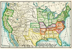 US map showing seceding states by date