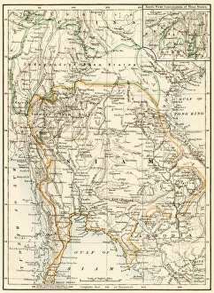 Map of Siam (now Thailand) and the independent Shan States