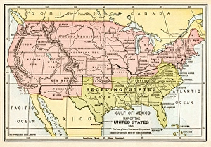 Map of the United States in 1861