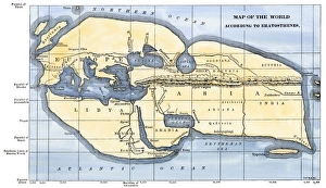 Africa Prints: Map of the world according to ancient Greek geographer Eratosthenes