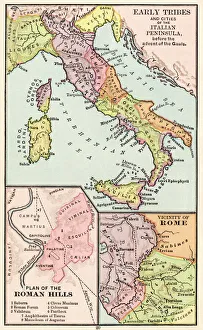 Images Dated 6th December 2011: Maps of Italy in ancient times