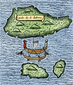 Pacific Ocean Gallery: Mariana Islands in the Pacific discovered by Magellan, 1521
