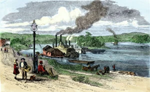 US places:historical views Collection: Marietta on the Ohio River, 1870s