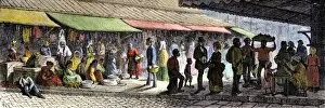 African American Gallery: Market in the French Quarter of New Orleans, 1870s