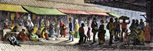 Down Town Gallery: Market in the French Quarter of New Orleans, 1870s
