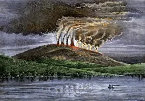 Sandwich Islands Gallery: Mauna Loa eruption, 1870s