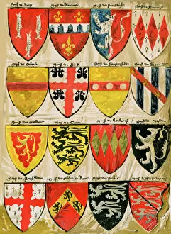Images Dated 7th December 2011: Medieval English shield designs