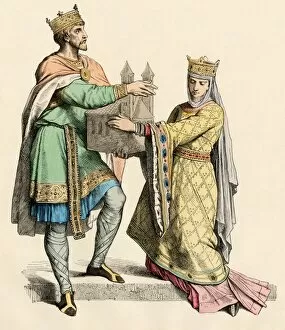 King Collection: Medieval king and queen of France