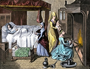 Historic Heritage Vintage Traditional Old Fashioned Gallery: Medieval mother and her newborn infant