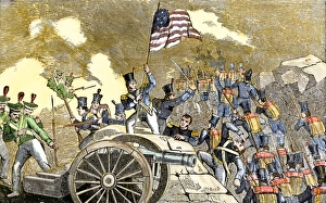 Flag Prints: Mexican artillery at Monterey captured by General Zachary Taylors troops