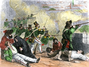Latin American Prints: Mexican soldiers fighting on the house-tops of Mexico City