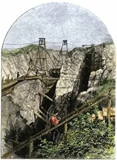Mining Gallery: Michigan iron mine, 1800s