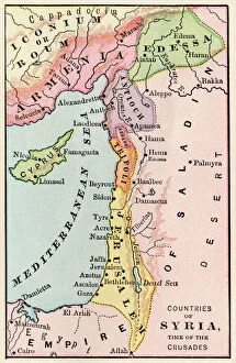 Mideast history Collection: Mideast map during the Crusades