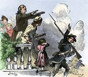 Patriot Gallery: Minuteman leaving for battle, 1775