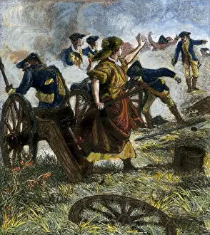 Wife Prints: Molly Pitcher firing her fallen husbands cannon at the Battle of Monmouth