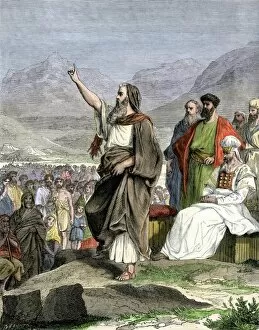 Moshe Collection: Moses reciting the Ten Commandments