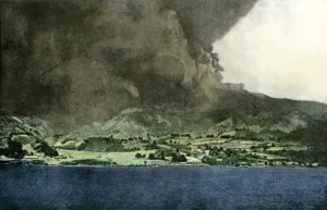 Latin America:Caribbean Collection: Mount Pelee eruption on Martinique, 1902